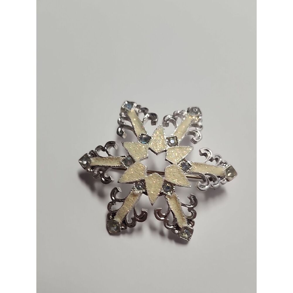 Silver Snowflake Brooch Christopher Radko
